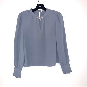 Petite Studio buvette pearl blouse - dusty blue XS